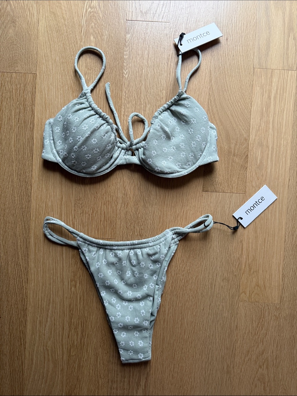Montce Sage Green Floral Underwire Bikini Set